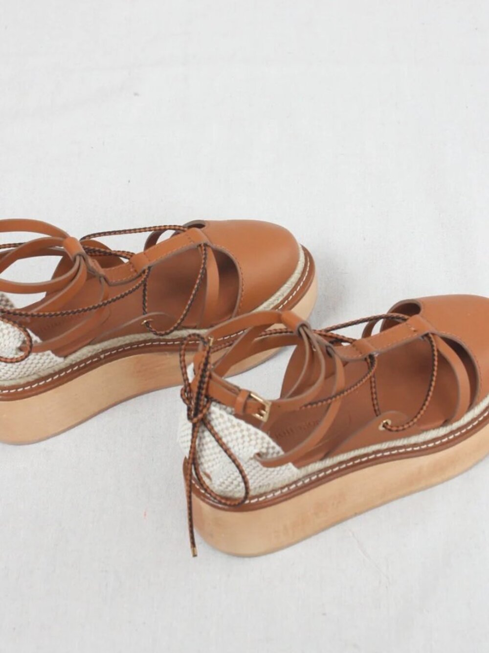 Ulla Johnson Salinas Flatform Espadrille Cognac Size 38 NWT/Never Worn - Picture 3 of 6